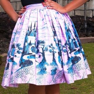 Pinup Girl Clothing Pink Castle Midi Skirt with Pockets